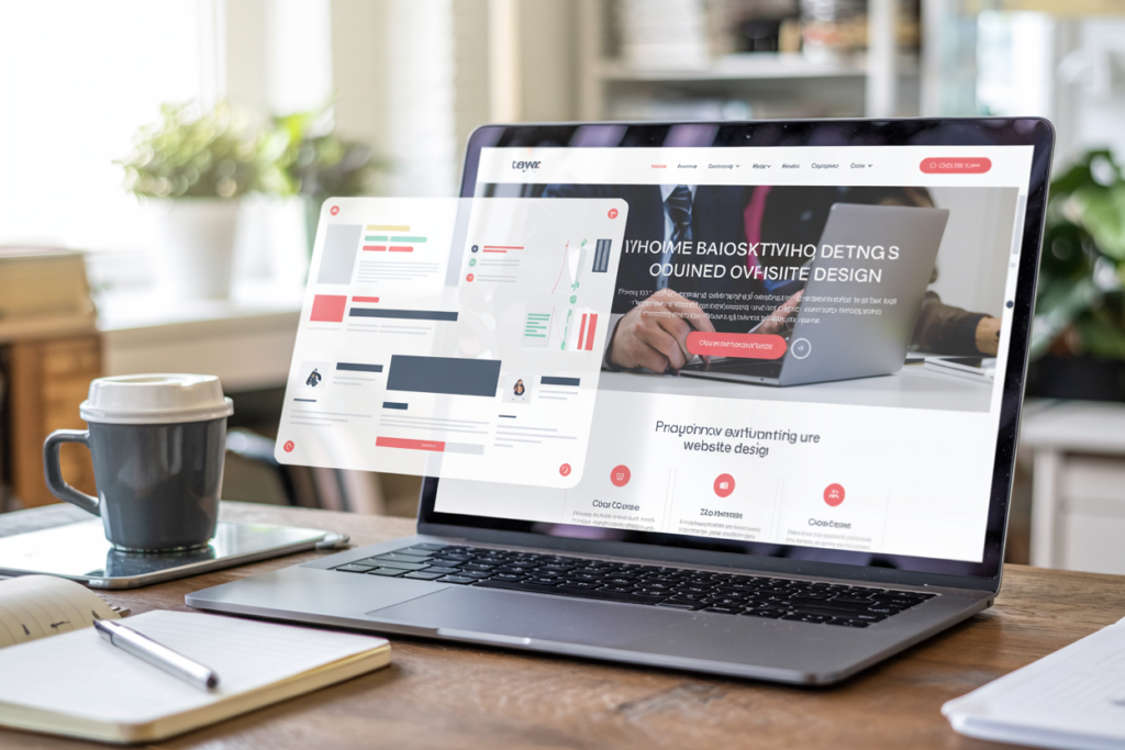 De un diseño web desordenado a un diseño web minimalista y fácil de navegar, mostrando la transición de caos a simplicidad.